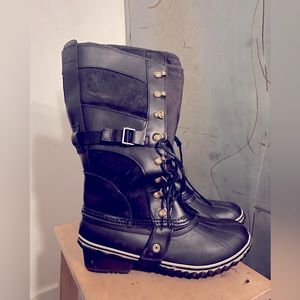 Sorel Conquest Carly II Winter Snow Boot Size 10 Black